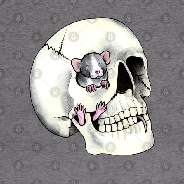 Skull rat by animalartbyjess